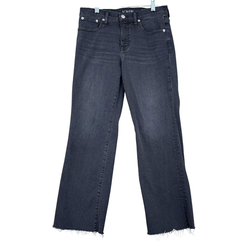 J.Crew 03 Kick‎ Out Black High Rise Raw Hem Flare Jeans 26 15-700